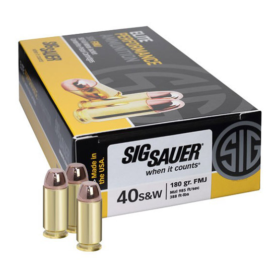 SIG AMMO 40SW 180GR ELITE BALL FMJ 50/20 - Ammunition